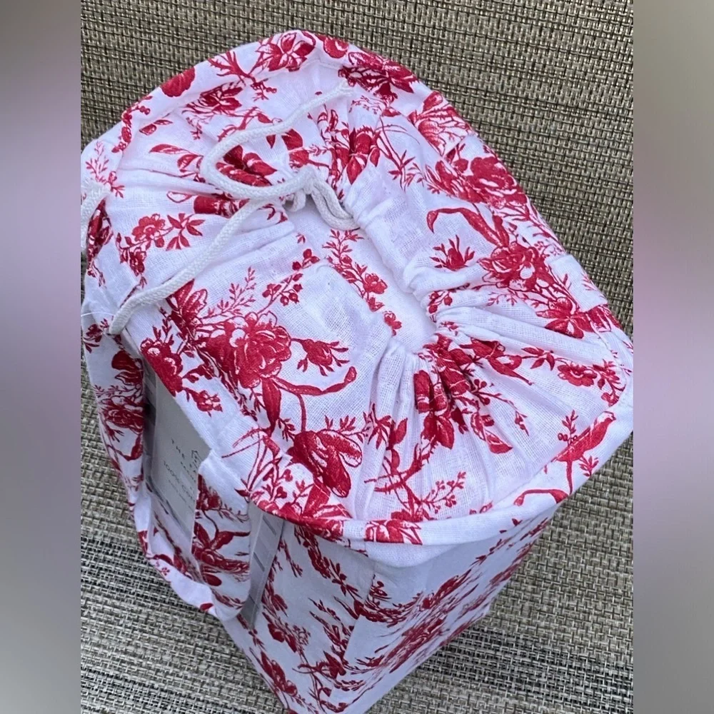The Farmhouse Rachel Ashwell Red White Floral Flannel Cotton TWIN Sheet Set 3pc